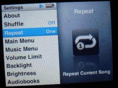 iPod Nano: repetir una canción