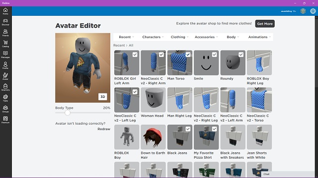 Editor de avatar de Roblox: cómo crear un personaje de Roblox