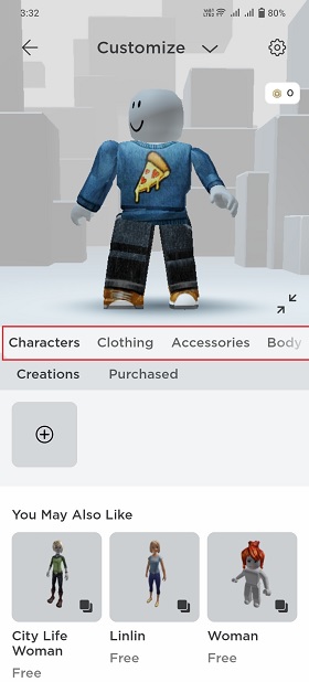 personalizar varios elementos del personaje de roblox