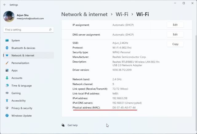 Encuentre su dirección MAC en Windows 11 (2022)