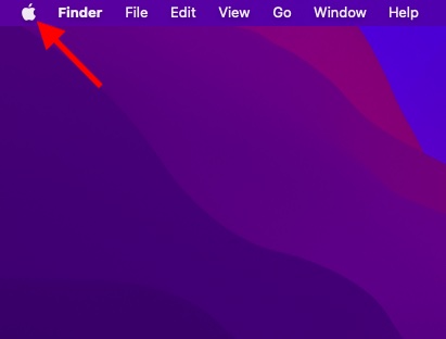 Haga clic en el menú Apple en la esquina superior izquierda de la pantalla.